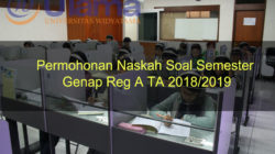 Permohonan Naskah Soal Semester Genap Reg A TA 2018/2019